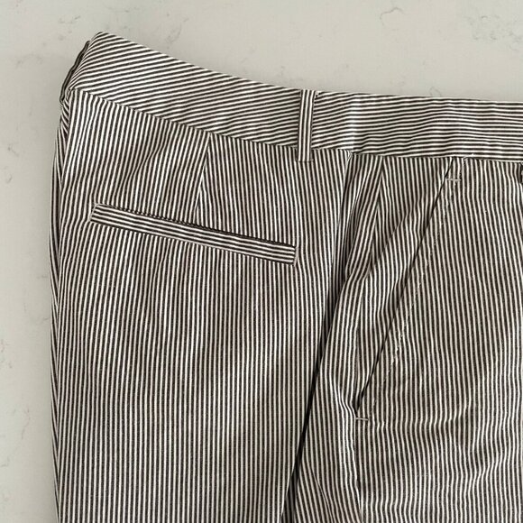 Lauren Ralph Lauren Active Striped 4 Pocket Cotton Bermuda Shorts Tan+White Sz 8 - Picture 6 of 12